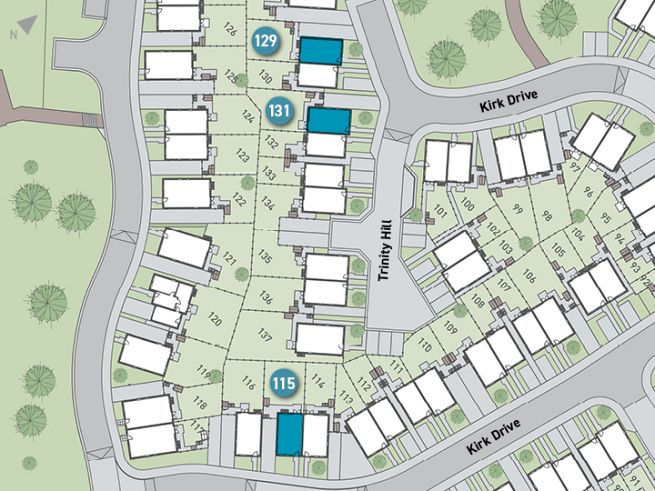 Site plan 3 bedroom houses - artist's impression subject to change